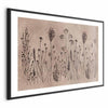 Poster - Field Flowers - black plants on a lime wash background