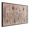 Poster - Field Flowers - black plants on a lime wash background