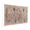 Poster - Field Flowers - black plants on a lime wash background