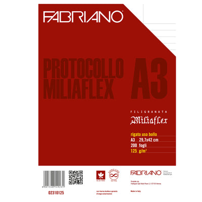 Protocollo Uso Bollo F.To A3 Chiuso (21X29,7Cm 200Fg 125Gr Fabriano