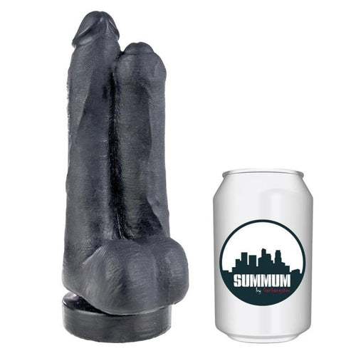 Doppio dildo realistico nero SUMMUM LUCHA 24 cm
