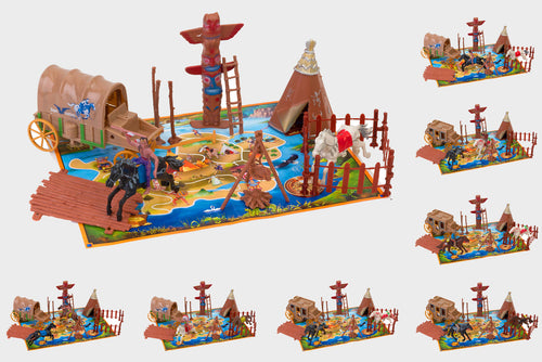 Soldatini Indiani/CowBoy con Mappa 8 Assortimenti