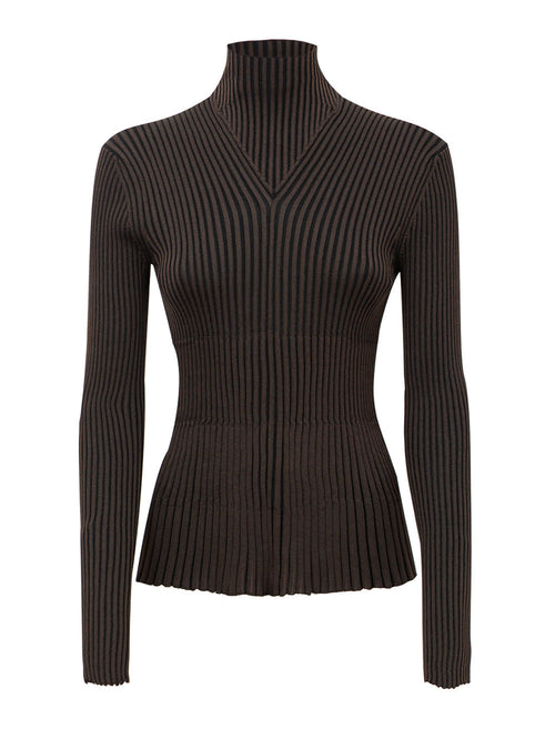 Bottega Veneta Maglia Plisse in Viscosa Marrone da donna