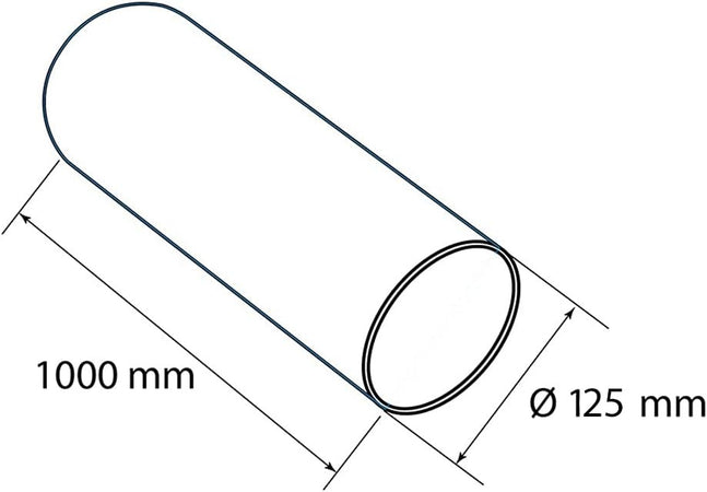 First 125mm da 1mt tubo tondo bianco MM per aerazione cappa