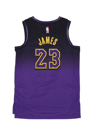 NIKE NBA Canotta Basket Uomo Nba City Edition 2024/25 Dri-fit Swingman Jersey No 23 Lebron James Loslak Field Purple da uomo