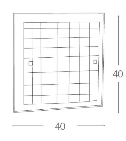 Plafoniera Bianca Vetro Quadrata decoro Quadri Classica Soffitto Parete E27