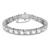 Swarovski Bracciale Tennis Matrix Taglio squadrato, Piccolo, Bianco, Placcato rodio