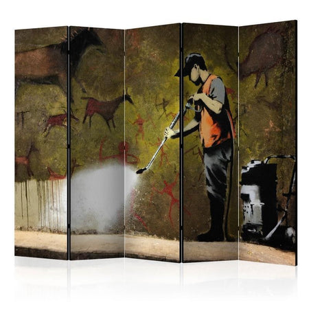 Paravento Banksy Cave Painting II [Room Dividers]