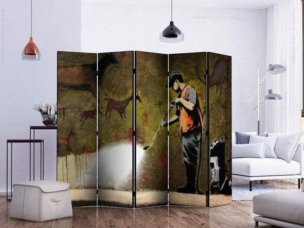 Paravento Banksy Cave Painting II [Room Dividers]