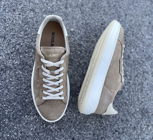 WOOLRICH Sneakers Uomo Beige Nabuk Abrasivato