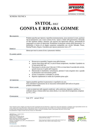 Svitol bike 100ml gonfia e ripara spray specifico per bici