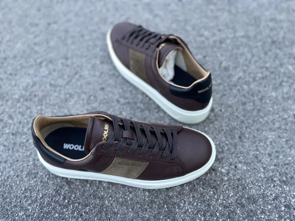 WOOLRICH Sneakers Uomo in Pelle Marrone tortora