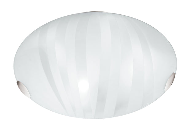 Plafoniera Classica Tonda Vetro decoro Fasce Satinato Interno E27