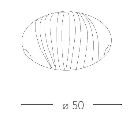 Plafoniera Classica Tonda Vetro decoro Fasce Satinato Interno E27
