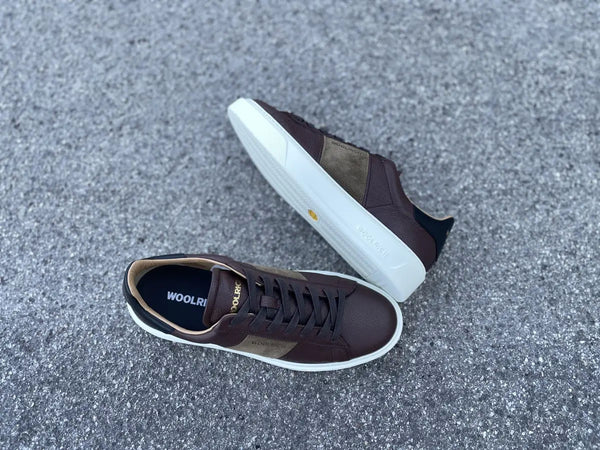 WOOLRICH Sneakers Uomo in Pelle Marrone tortora