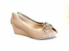 ENVAL SOFT Decollete con zeppa in pelle beige