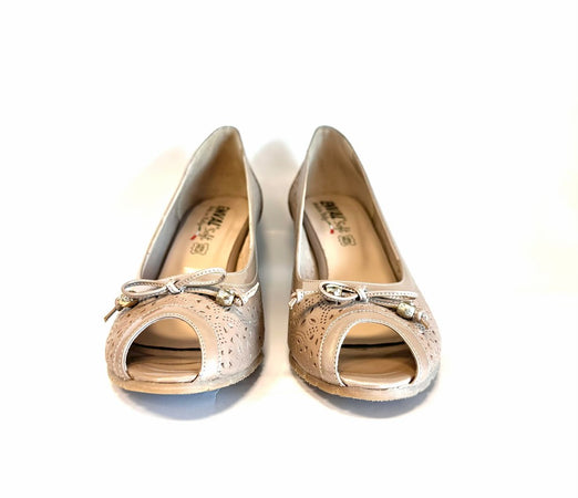 ENVAL SOFT Decollete con zeppa in pelle beige