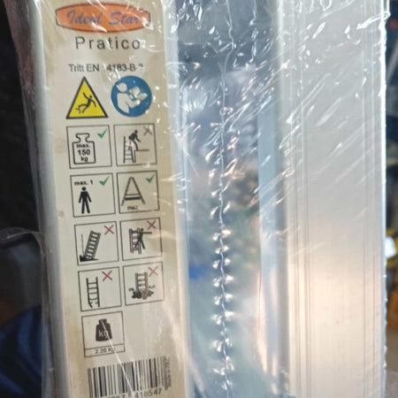 Scala sgabello alluminio leggero 3+3 gradini a doppia salita portata 150kg