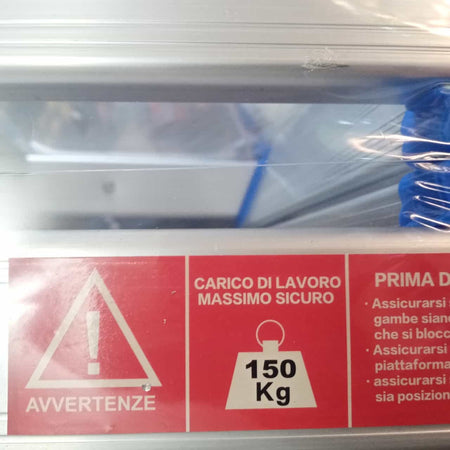 Scala sgabello alluminio leggero 3+3 gradini a doppia salita portata 150kg