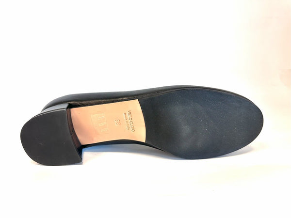 comfort Décolleté in pelle nera tacco 30 punta tonda C3I5465