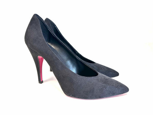ALTRAMAREA Decollete donna in pelle nera scamosciata tacco 100