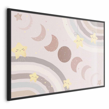 Poster - Phases of the Moon with a Rainbow