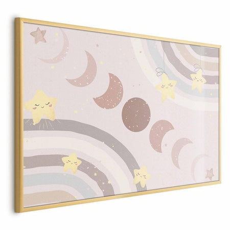 Poster - Phases of the Moon with a Rainbow