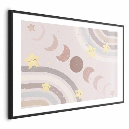 Poster - Phases of the Moon with a Rainbow