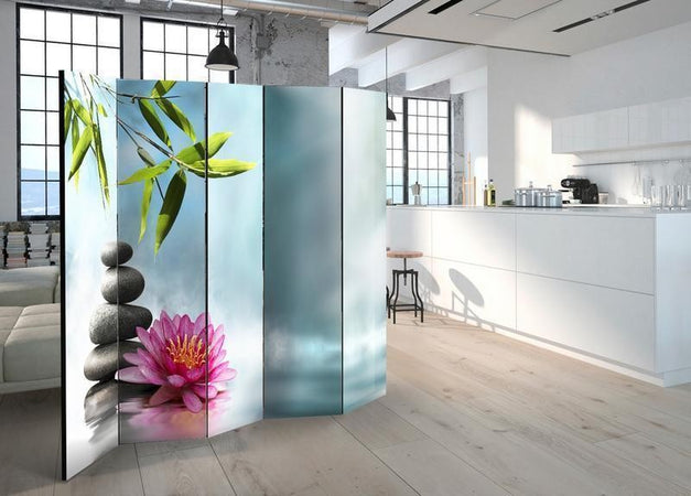 Paravento Water Lily and Zen Stones II [divisori da interno]
