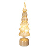 Albero decorativo in vetro color oro con luci Led a batteria per decorazione natalizie