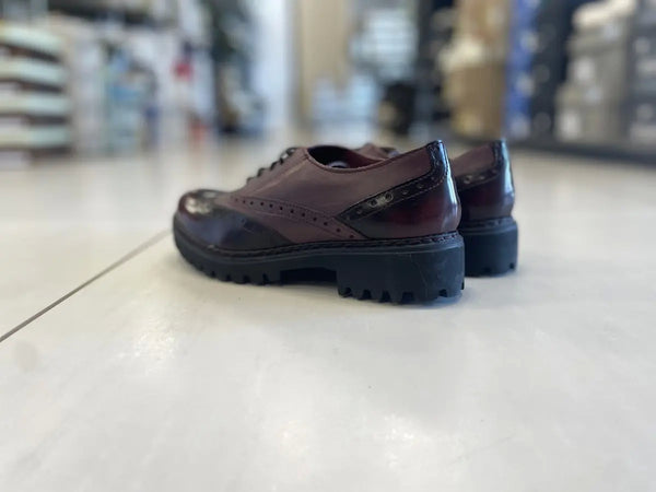 TRATTI DI DONNA Francesina in pelle rossa bordo