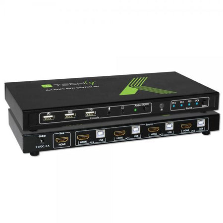 KVM switch 4x1 con USB e HDMI 4K
