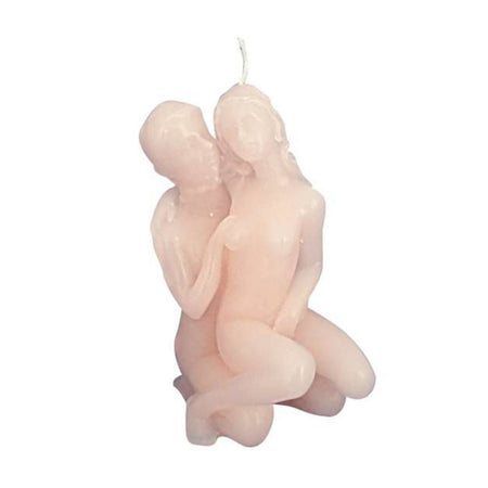 Candela bianca esoterica romantica con coppia di innamorati abbracciati - Soggetto C