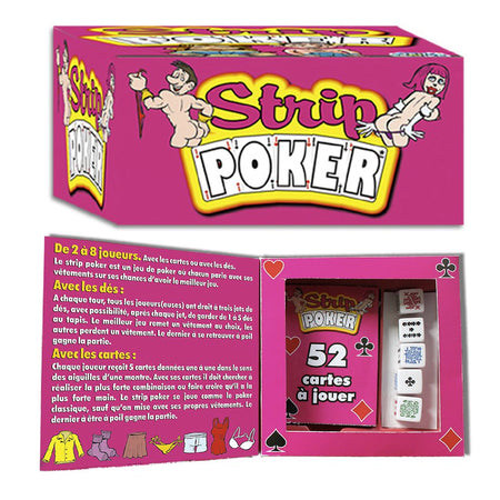STRIP POKER gioco da tavola sexy erotico per amanti con carte da poker e 5 dadi