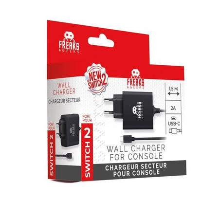 Caricabatterie da rete - FREAKS AND GEEKS - Nintendo Switch 2 - 30W - Nero