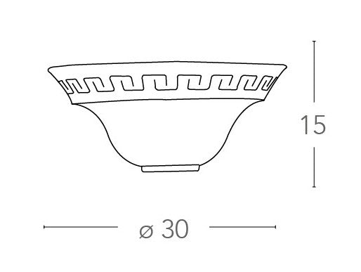Applique da parete per interno 60W E27 a lunetta Greek