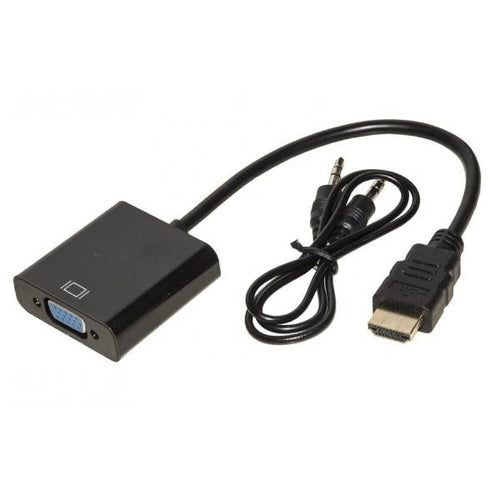 Convertitore per segnali da HDMI a VGA - Lunghezza cavo 15 cm - Per collegamento di PC notebook o altri dispositivi con porta HDMI a proiettori o monitor VGA.