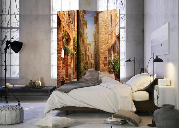 Paravento vicolo stretto della toscana tre ante