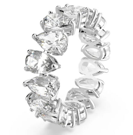 Swarovski - Anello Vittore, Taglio Drop, Bianco, Placcato rodio