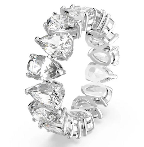 Swarovski - Anello Vittore, Taglio Drop, Bianco, Placcato rodio