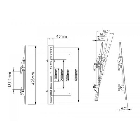 Multibrackets 3743 Accessorio per il montaggio del monitor (Multibrackets M Pro Series - Tilt Arms 400mm)