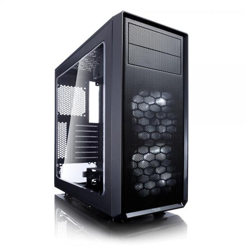 Fractal Design Focus G Midi Tower Nero (Fractal Design Focus G [Black] Gaming Case w/ Clear Window, ATX, 2 White LED Fans, Kensington Bracket, Filtered Front, Top & Base Air Intakes)