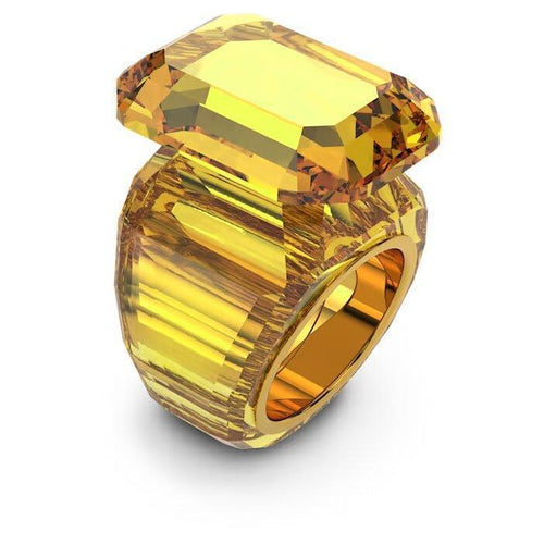 Swarovski Anello cocktail Lucent Taglio ottagonale, Giallo