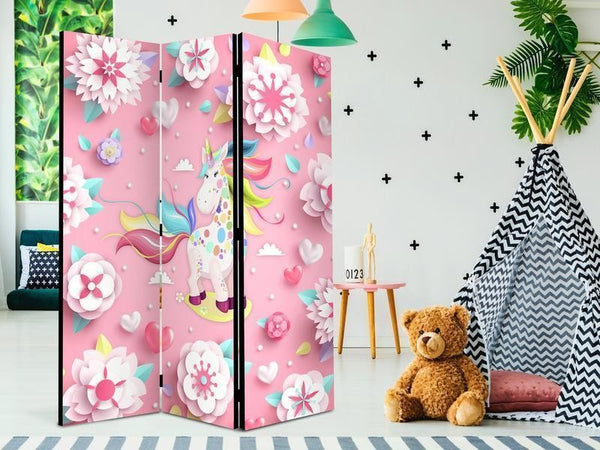Paravento Unicorn on Flowerbed [divisori da interno]