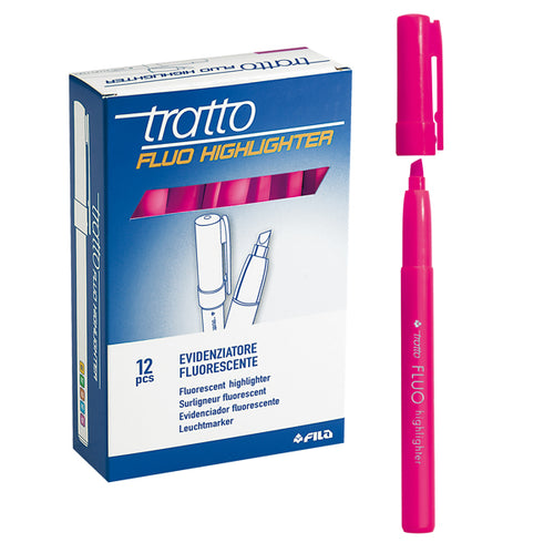 Scatola 12 Evidenziatori Highlighter Fucsia Tratto Fluo