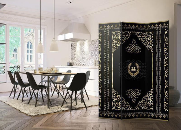 Paravento corona dorata tre pannelli