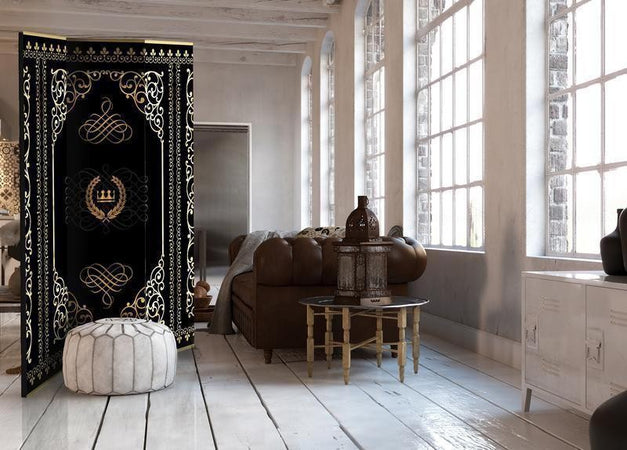 Paravento corona dorata tre pannelli