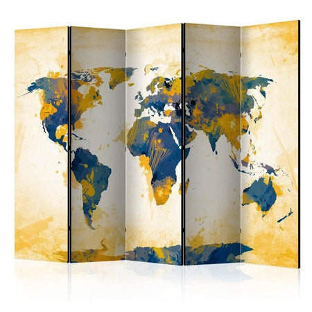 Paravento Map of the World Sun and sky II [Room Dividers]