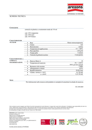 Arexons 310ml silicone acetico industria SIL400 alta temperatura trasparente