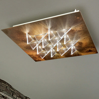 Plafoniera moderna Fratelli Braga CRISTALLI 2052 PL50 LED metallo metacrilato lampada soffitto